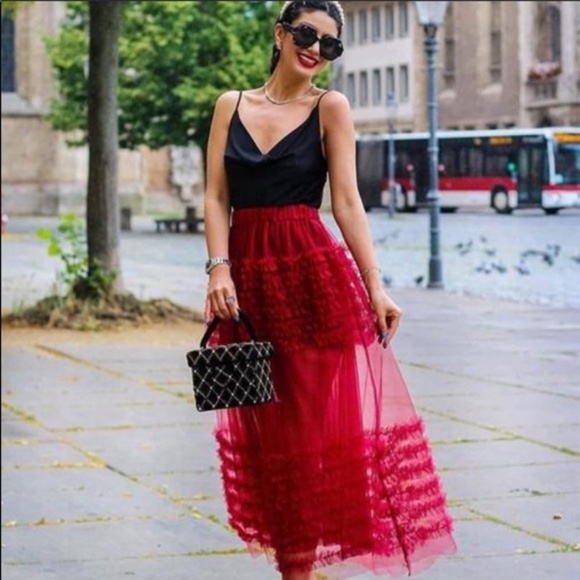 Zara Dresses & Skirts - ZARA RUFFLED TULLE SKIRT NWT